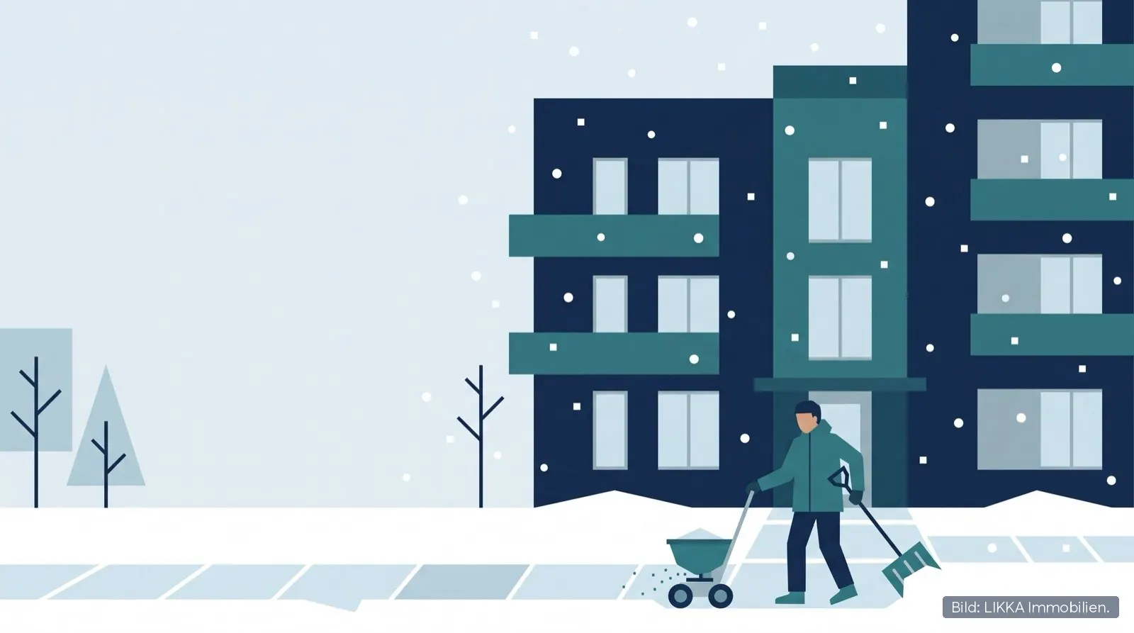 Winterdienst in der WEG: Schnee räumen am Wohnhaus