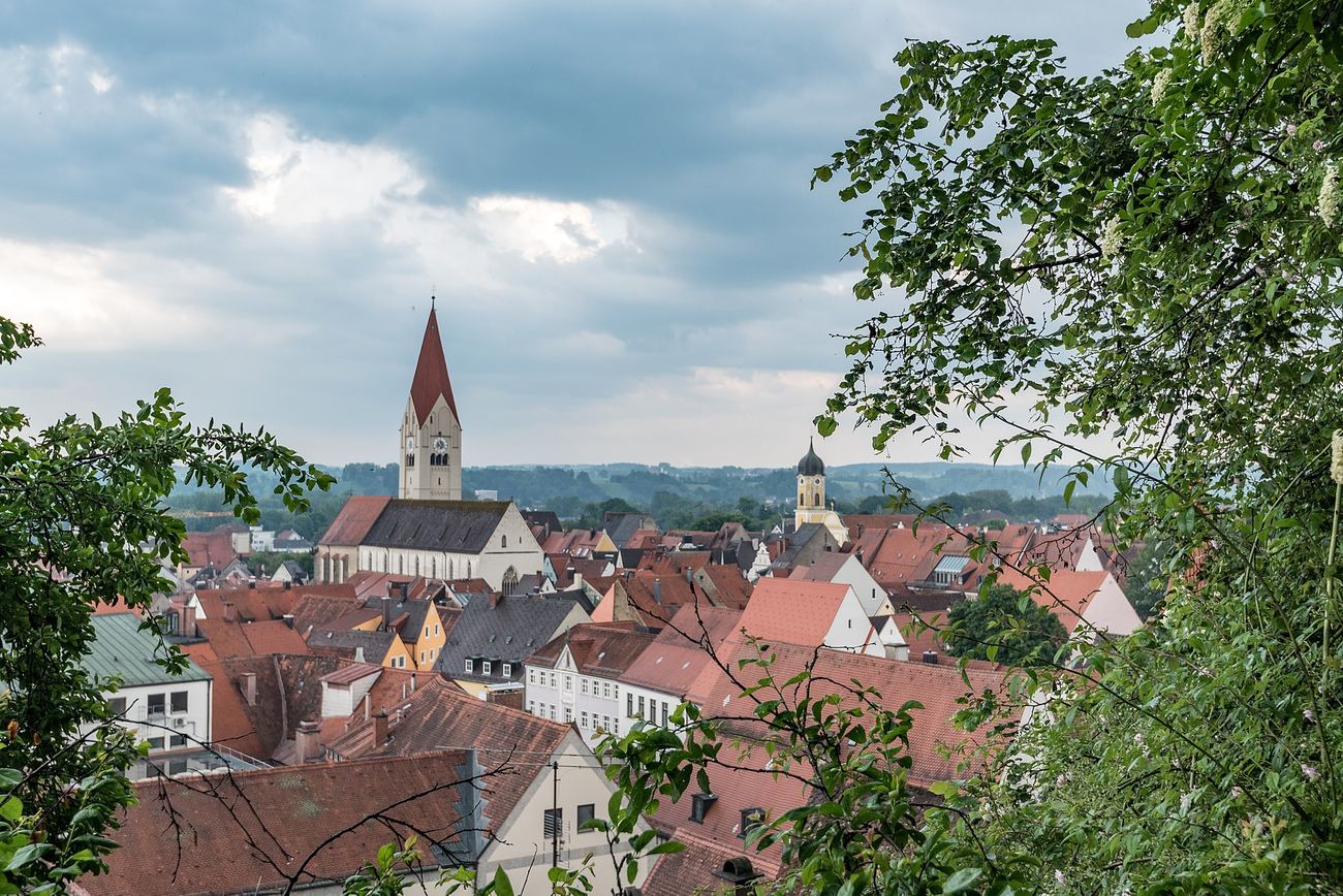Altstadt von Kaufbeuren, vom Blasiusberg aus gesehen
