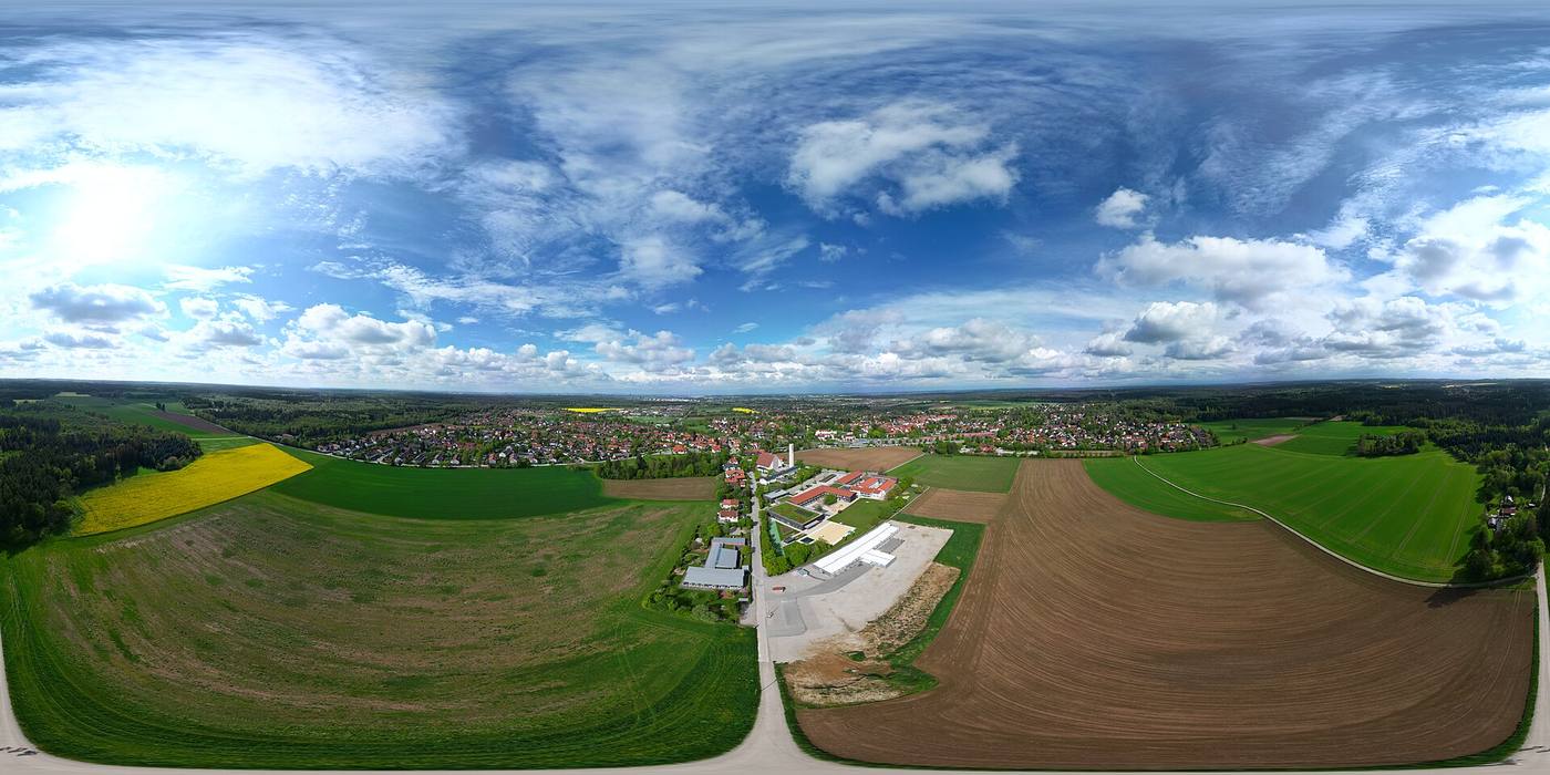 Luftbild-Panorama aus Deisenhofen