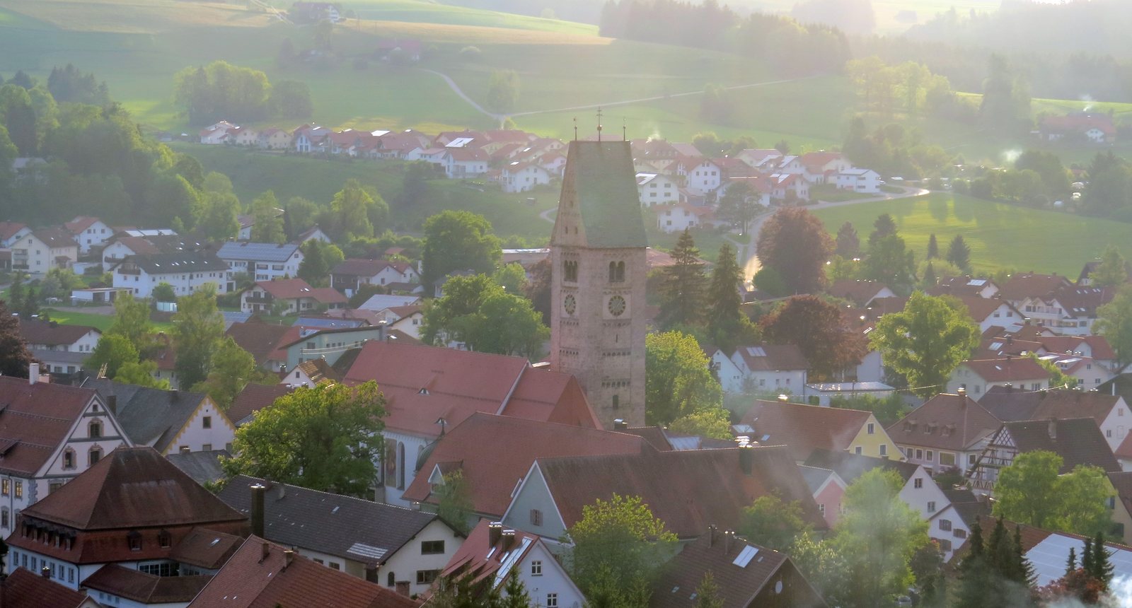 Blick auf Obergünzburg im Allgäu, Sitz der Gabler-Saliter Bank